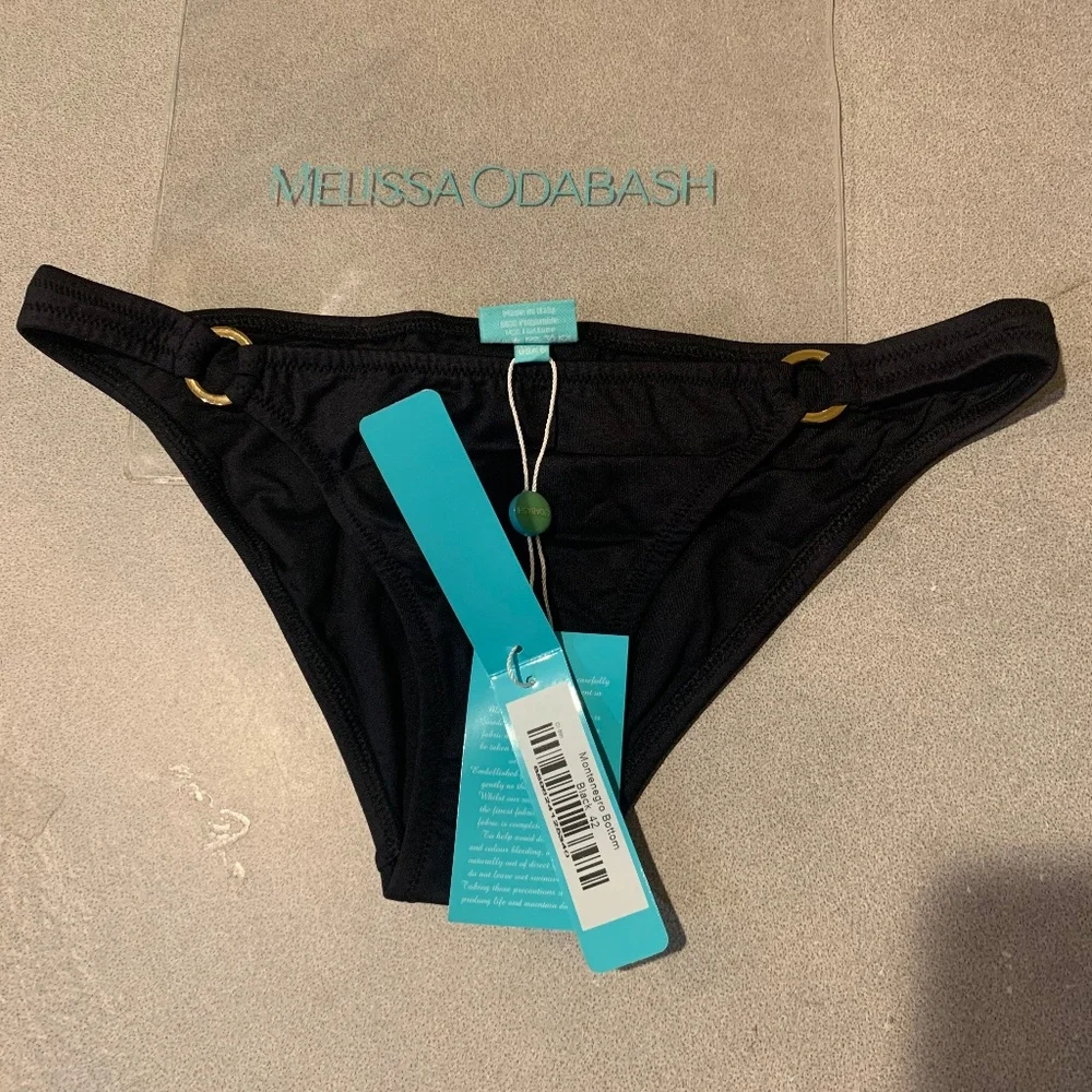 NWT Melissa Odabash Black Bikini Bottom sz 42/US 6